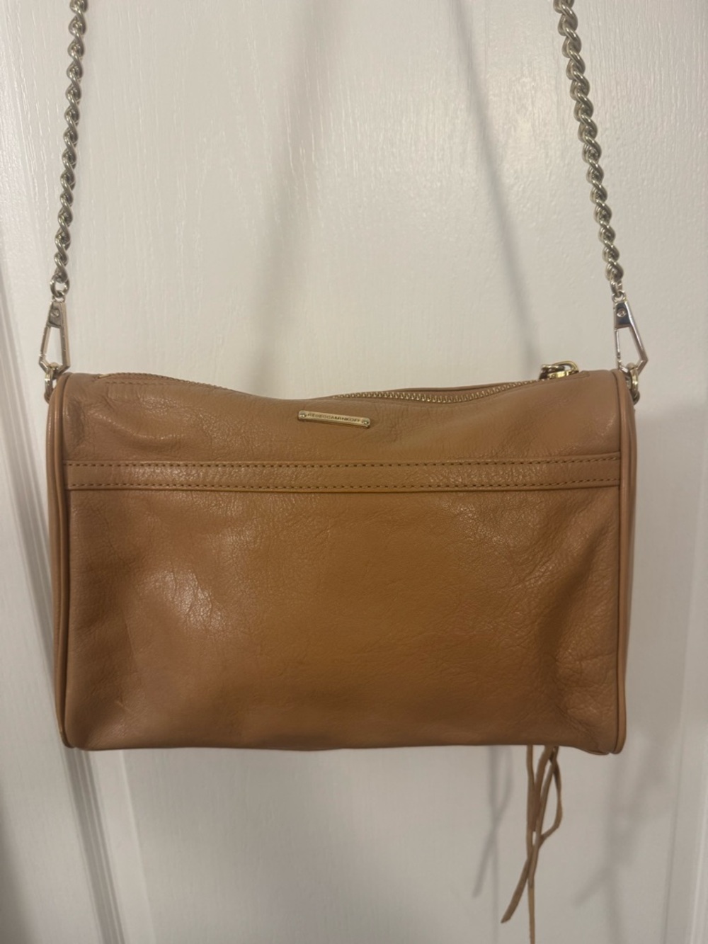 Rebecca Minkoff Tan Leather Crossbody with Chain Strap - Picture 8 of 16